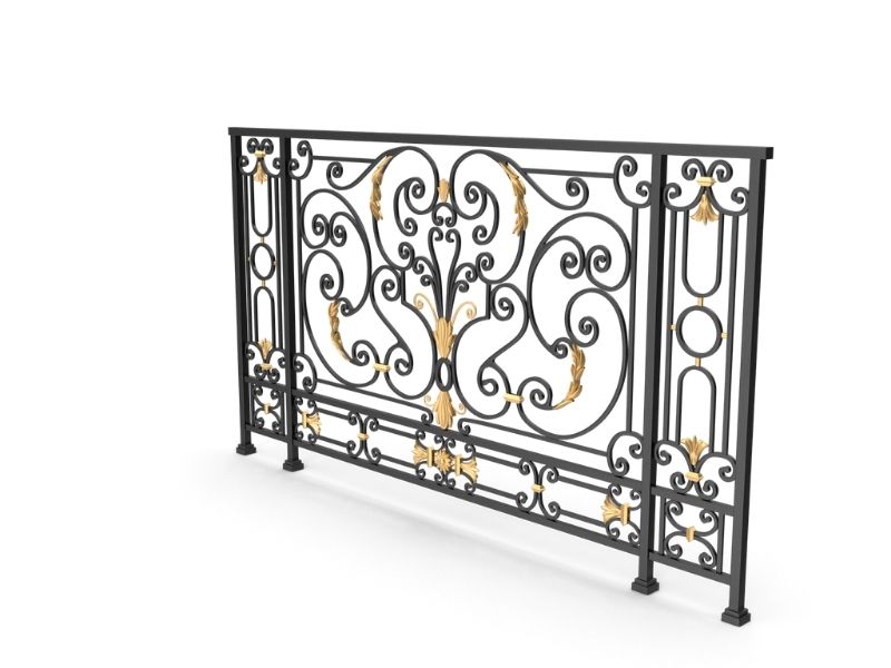 Garde-corps Avec Accessoires en Fonte et Métal